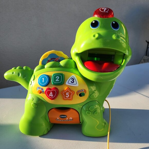 VTech Chomp & Count Dino Dinosaur Baby Toddler Toy Sounds and Music - Works - Picture 1 of 11